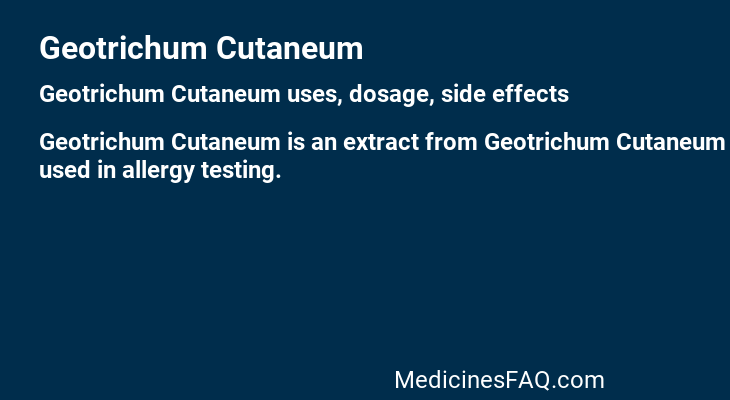 Geotrichum Cutaneum