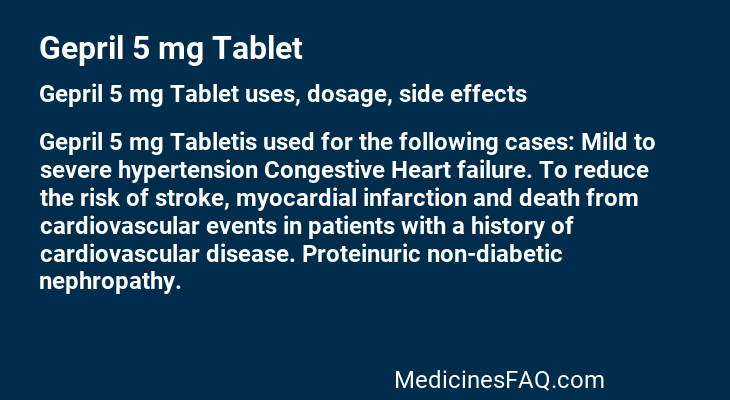 Gepril 5 mg Tablet