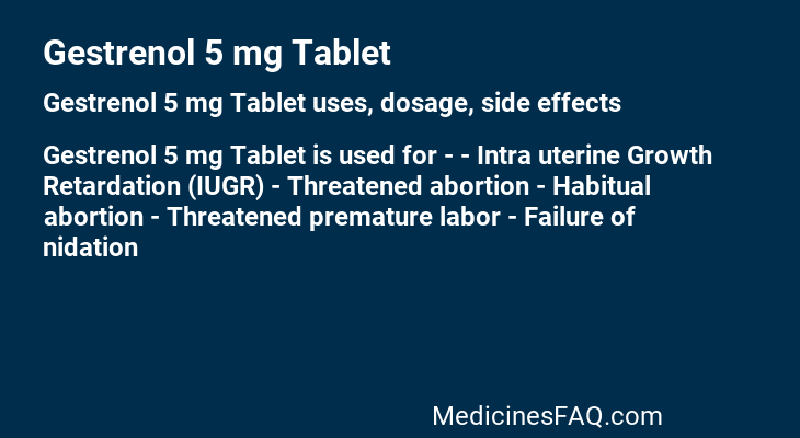 Gestrenol 5 mg Tablet