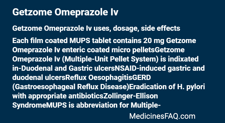 Getzome Omeprazole Iv