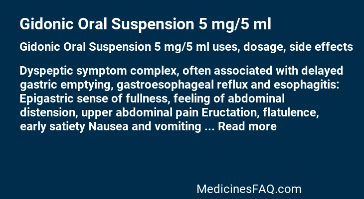 Gidonic Oral Suspension 5 mg/5 ml