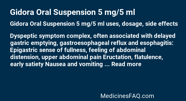 Gidora Oral Suspension 5 mg/5 ml