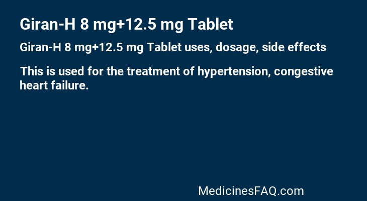 Giran-H 8 mg+12.5 mg Tablet