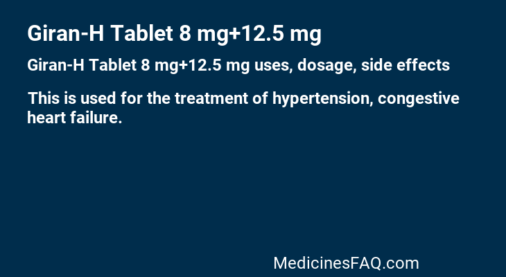 Giran-H Tablet 8 mg+12.5 mg