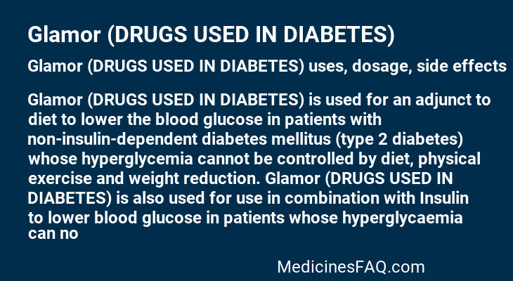 Glamor (DRUGS USED IN DIABETES)