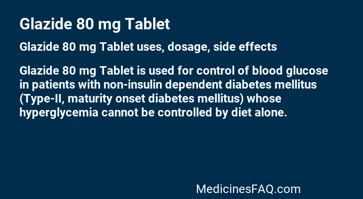 Glazide 80 mg Tablet