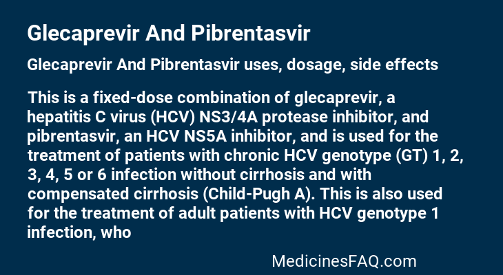 Glecaprevir And Pibrentasvir