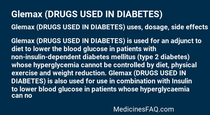 Glemax (DRUGS USED IN DIABETES)