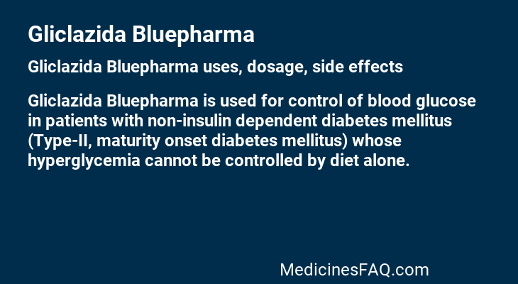 Gliclazida Bluepharma