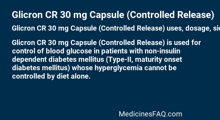 Glicron CR 30 mg Capsule (Controlled Release)