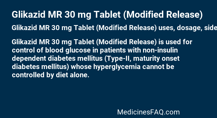 Glikazid MR 30 mg Tablet (Modified Release)