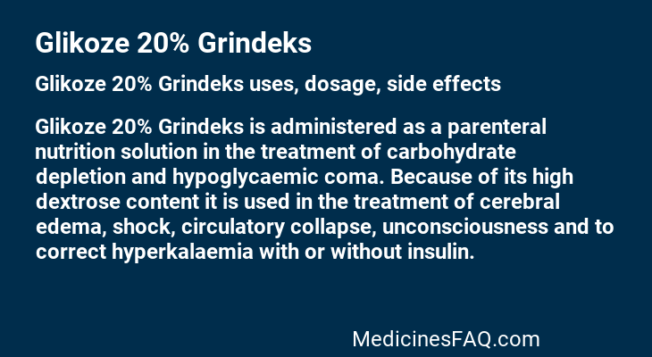 Glikoze 20% Grindeks