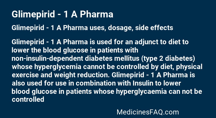 Glimepirid - 1 A Pharma