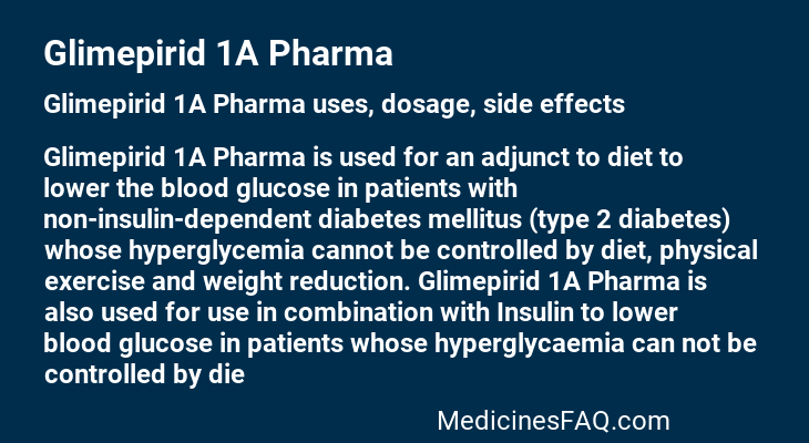 Glimepirid 1A Pharma