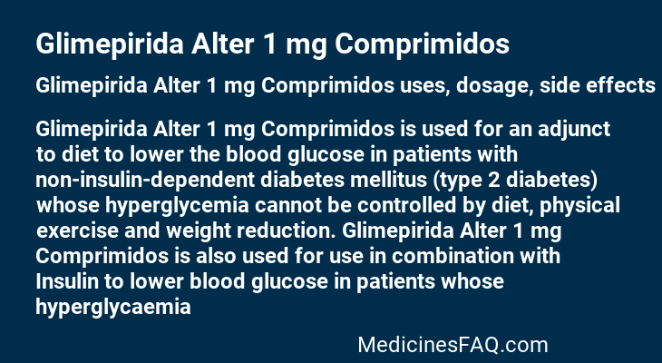 Glimepirida Alter 1 mg Comprimidos