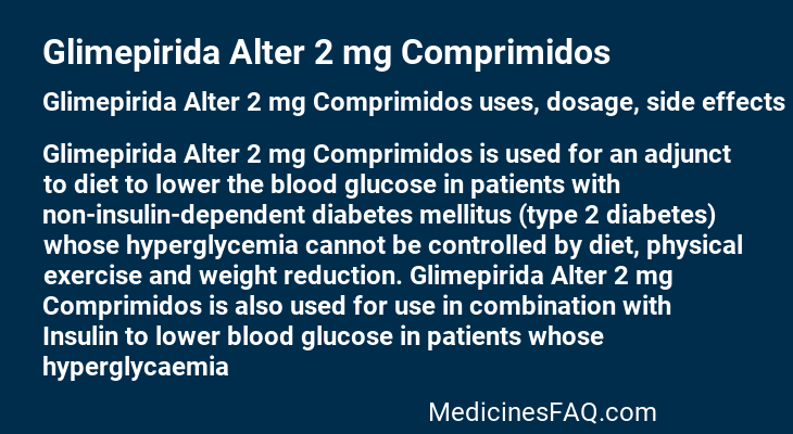 Glimepirida Alter 2 mg Comprimidos