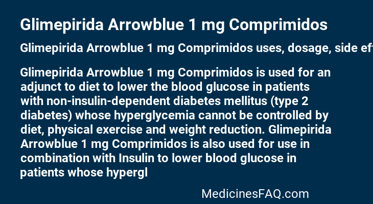 Glimepirida Arrowblue 1 mg Comprimidos