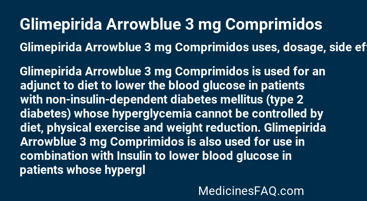 Glimepirida Arrowblue 3 mg Comprimidos
