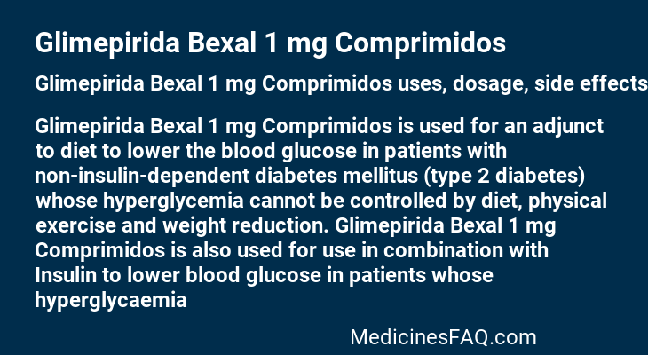 Glimepirida Bexal 1 mg Comprimidos