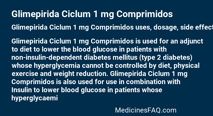 Glimepirida Ciclum 1 mg Comprimidos