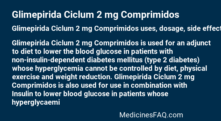 Glimepirida Ciclum 2 mg Comprimidos