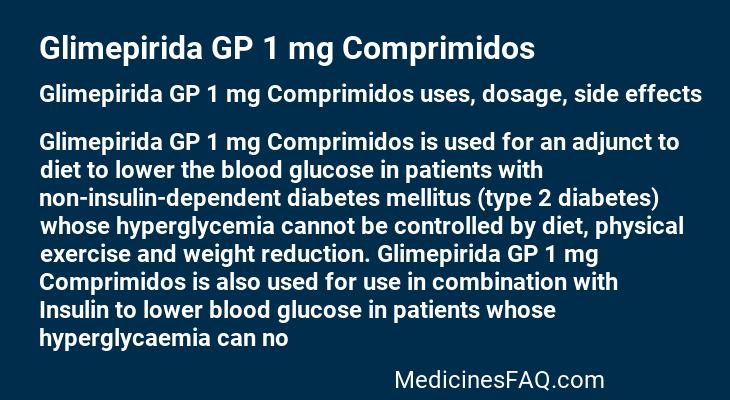 Glimepirida GP 1 mg Comprimidos