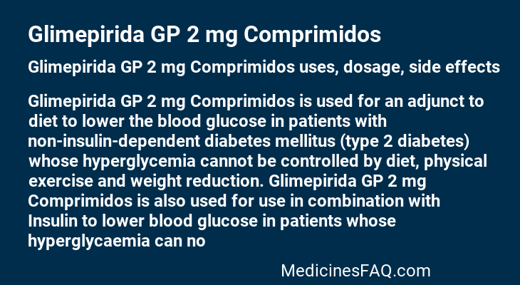 Glimepirida GP 2 mg Comprimidos