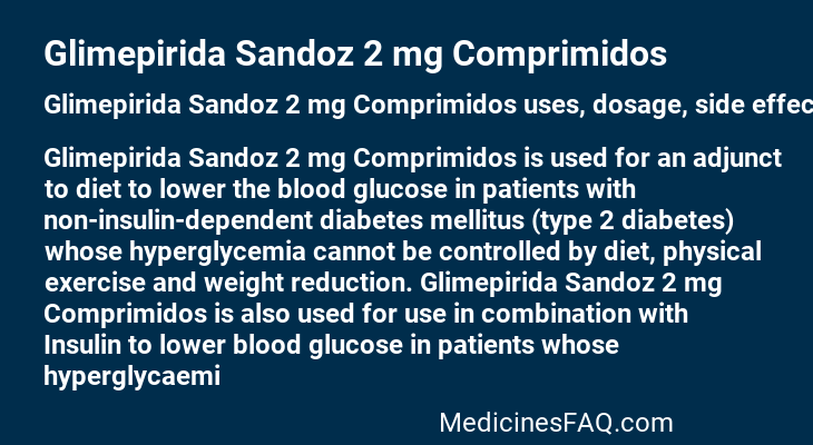 Glimepirida Sandoz 2 mg Comprimidos