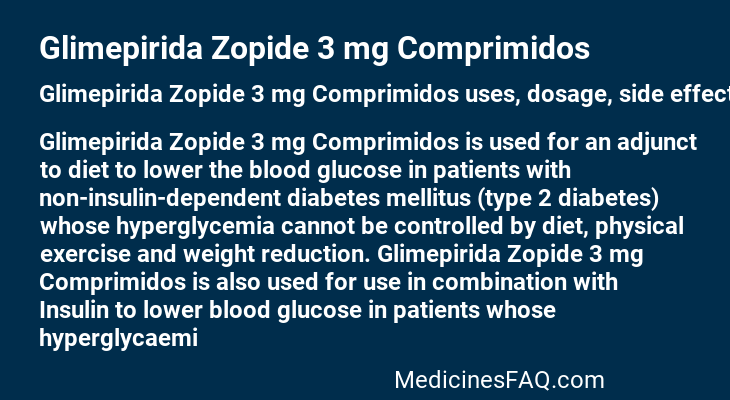 Glimepirida Zopide 3 mg Comprimidos