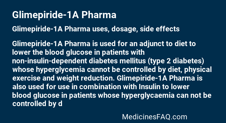 Glimepiride-1A Pharma