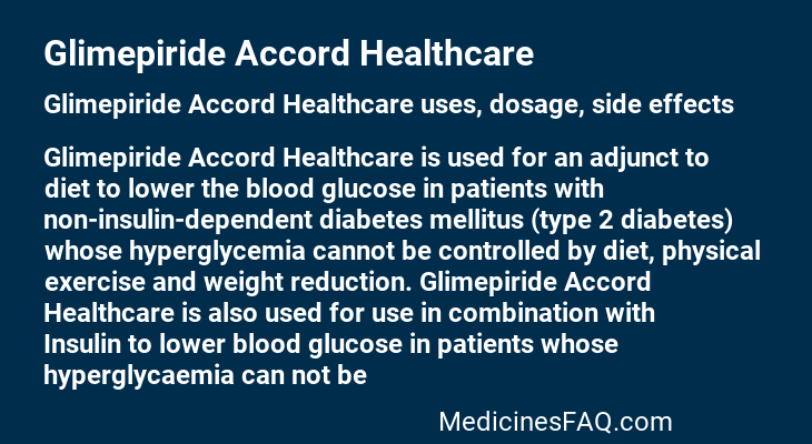 Glimepiride Accord Healthcare