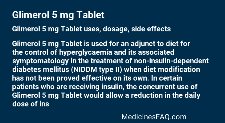 Glimerol 5 mg Tablet