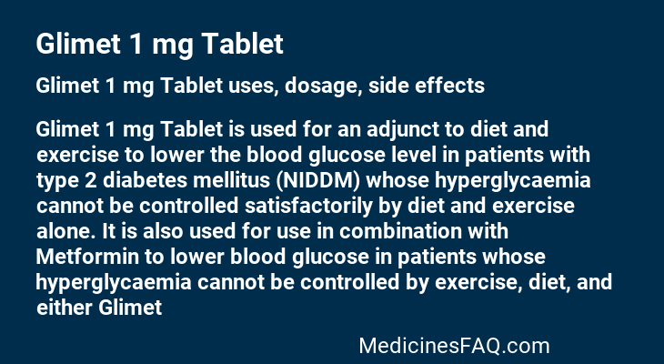 Glimet 1 mg Tablet