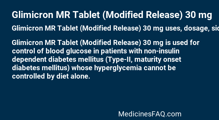 Glimicron MR Tablet (Modified Release) 30 mg