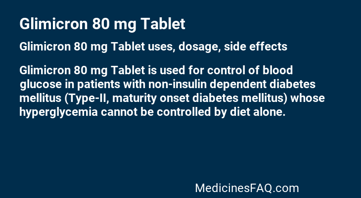 Glimicron 80 mg Tablet