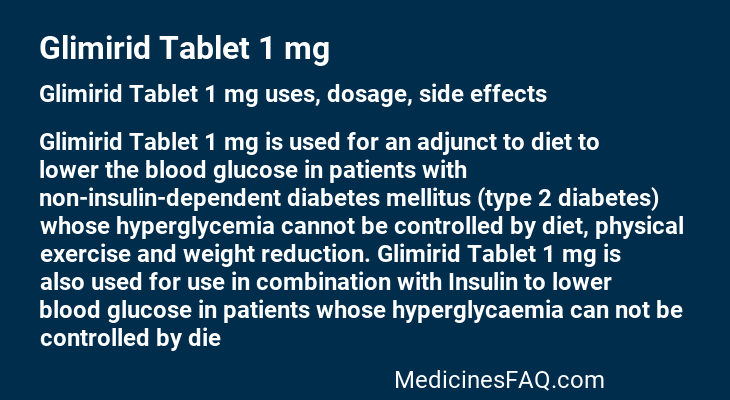 Glimirid Tablet 1 mg