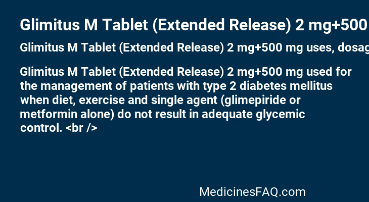 Glimitus M Tablet (Extended Release) 2 mg+500 mg