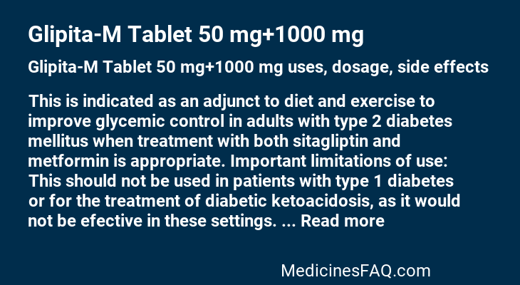 Glipita-M Tablet 50 mg+1000 mg