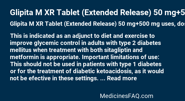 Glipita M XR Tablet (Extended Release) 50 mg+500 mg