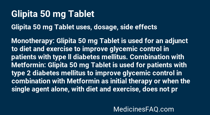 Glipita 50 mg Tablet