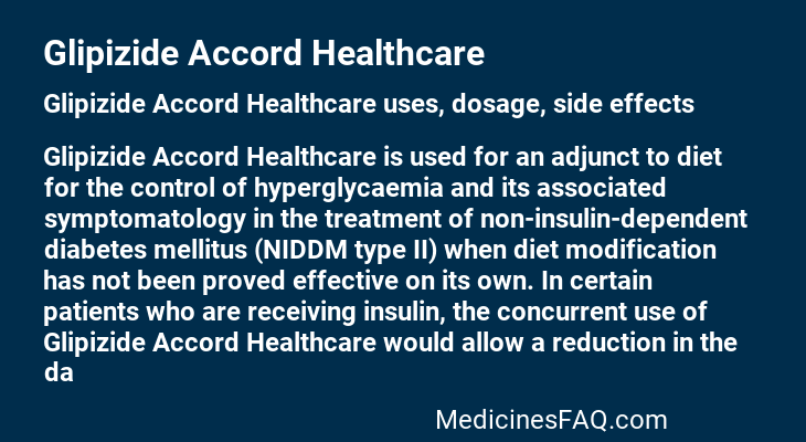 Glipizide Accord Healthcare