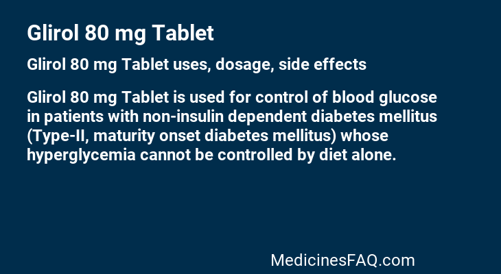 Glirol 80 mg Tablet