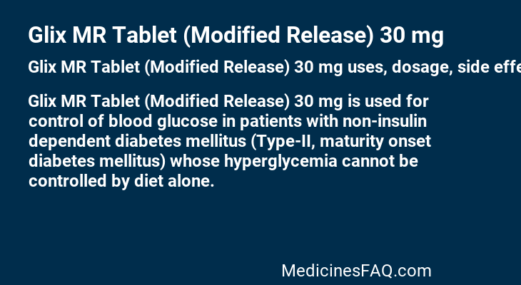 Glix MR Tablet (Modified Release) 30 mg