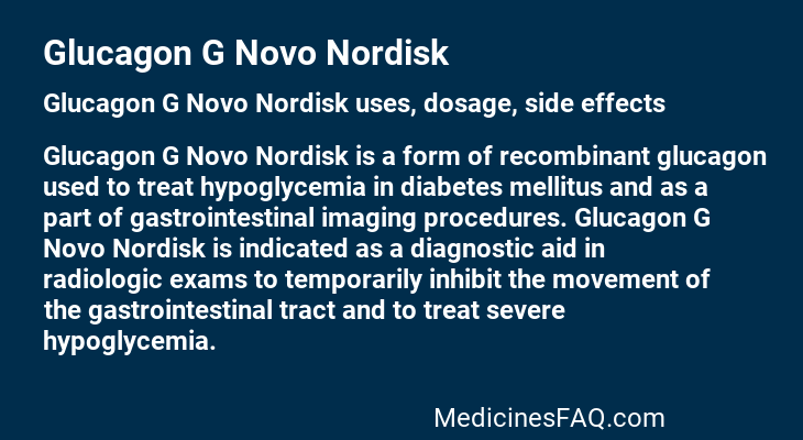 Glucagon G Novo Nordisk