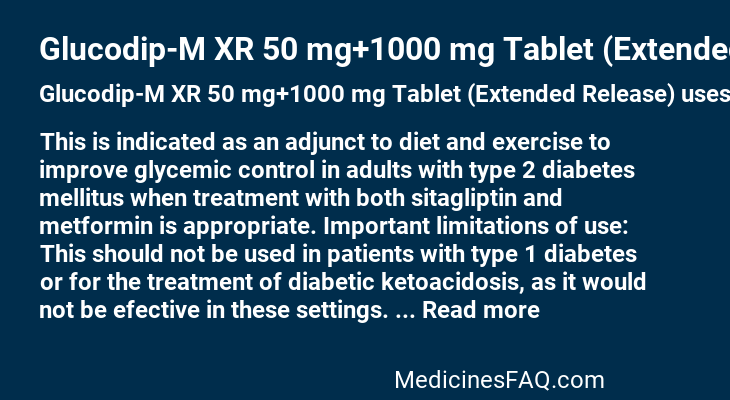 Glucodip-M XR 50 mg+1000 mg Tablet (Extended Release)