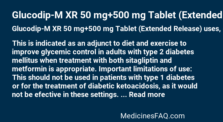 Glucodip-M XR 50 mg+500 mg Tablet (Extended Release)