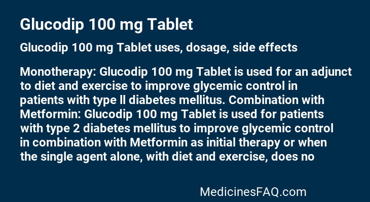 Glucodip 100 mg Tablet