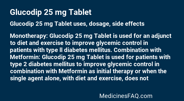 Glucodip 25 mg Tablet