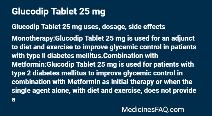 Glucodip Tablet 25 mg