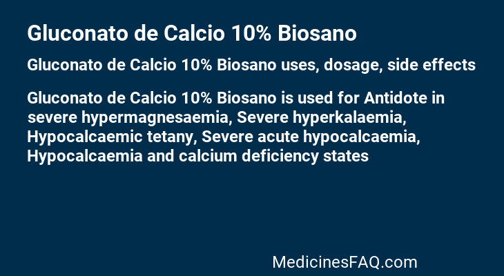 Gluconato de Calcio 10% Biosano